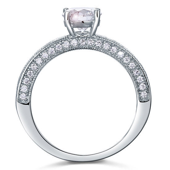Vintage Style 1.25 Carat Created Diamond Solid 925 Sterling Silver Bridal Wedding Engagement Ring Jewelry