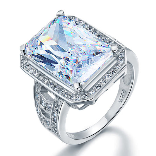 Princess Cut Created Diamond 925 Sterling Silver Ring