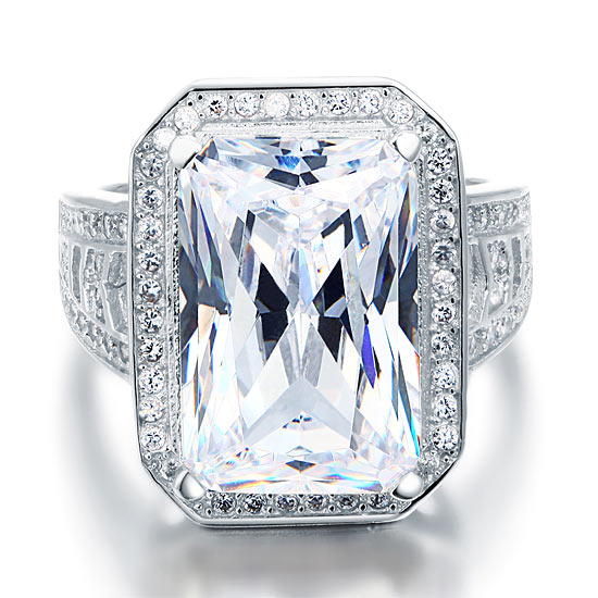 Princess Cut Created Diamond 925 Sterling Silver Ring