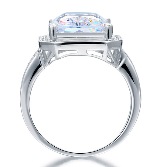 Princess Cut Created Diamond 925 Sterling Silver Ring