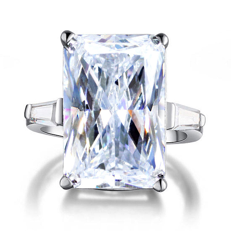 Princess Cut Created Diamond 925 Sterling Silver Luxury Ring