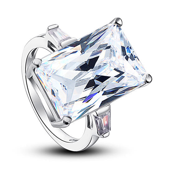 Princess Cut Created Diamond 925 Sterling Silver Luxury Ring