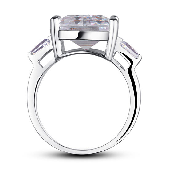 Princess Cut Created Diamond 925 Sterling Silver Luxury Ring