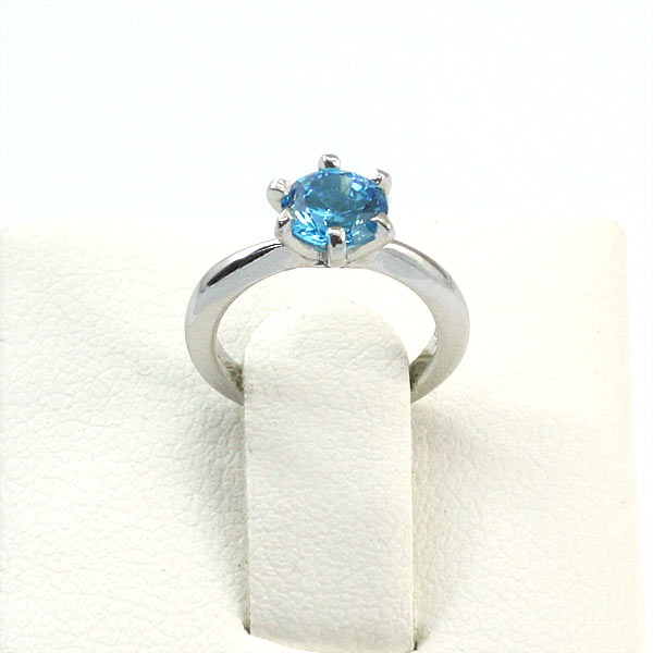 Newborn Baby 925 Sterling Silver Ring Blue Created Diamond
