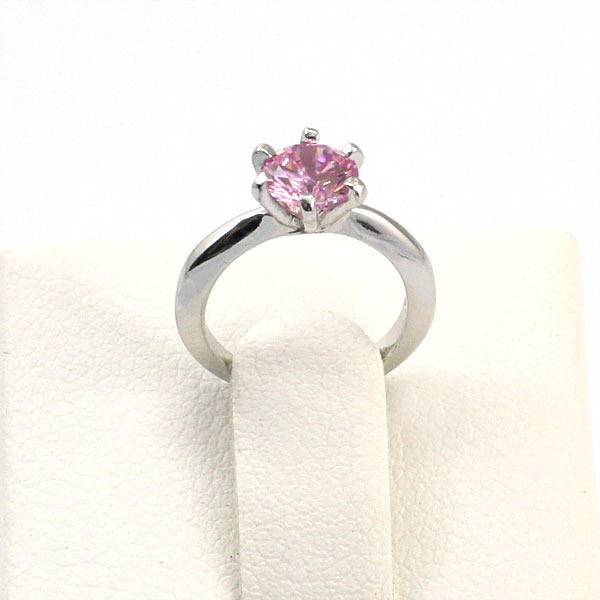 Newborn Baby 925 Sterling Silver Ring Pink Created Diamond
