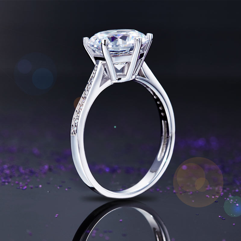 925 Sterling Silver Wedding Engagement Ring 3 Carat Created Diamond