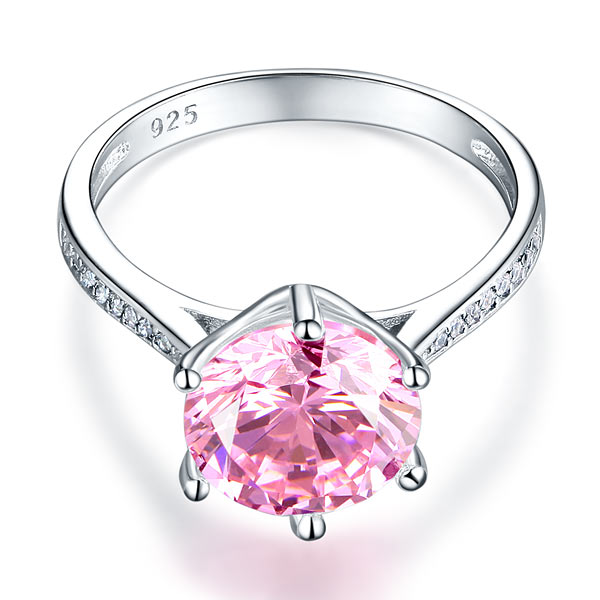 925 Sterling Silver Wedding Engagement Ring 3 Carat Created Diamond