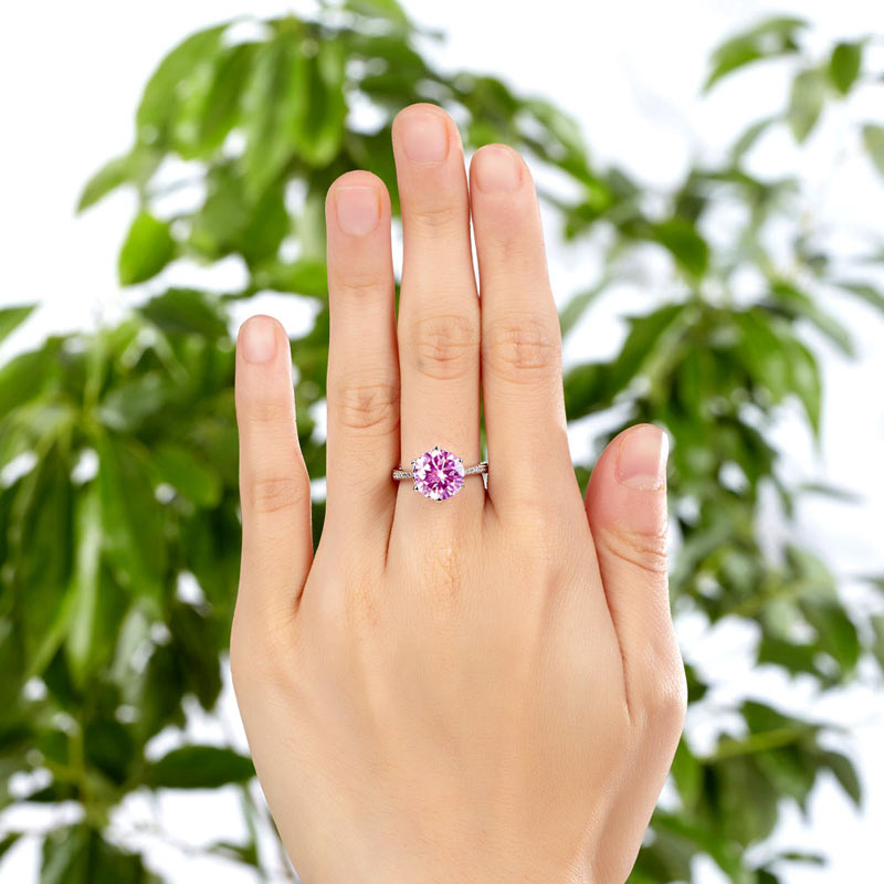 925 Sterling Silver Wedding Engagement Ring 3 Carat Created Diamond