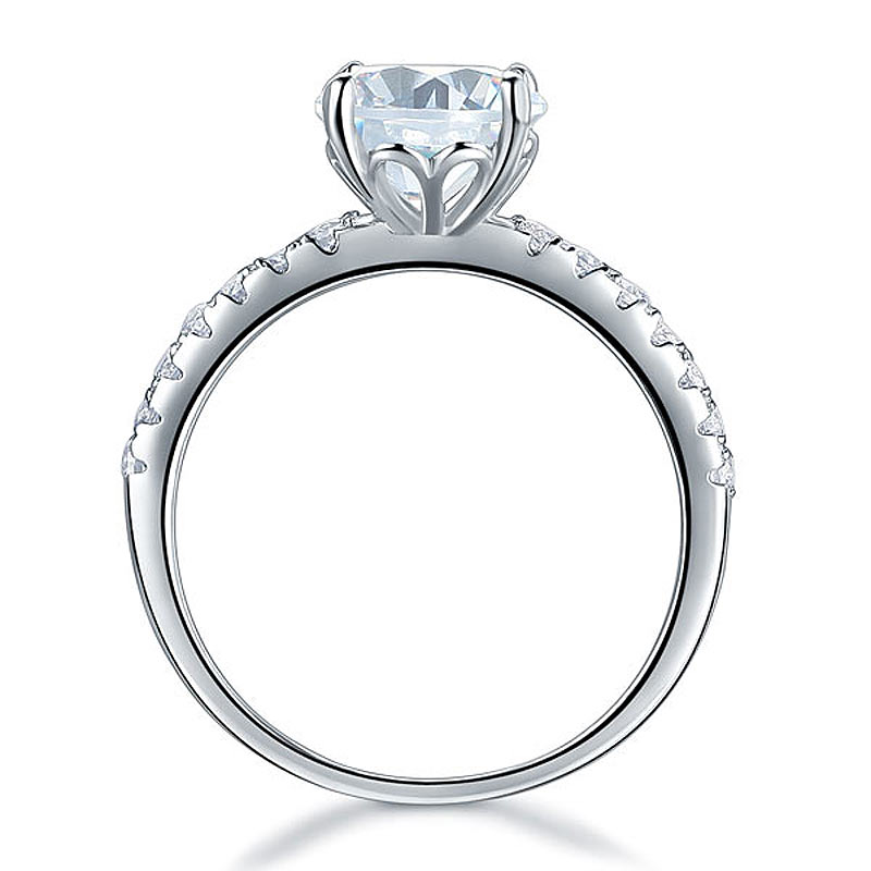925 Sterling Silver Bridal Engagement Ring 2 Carat Created Diamond