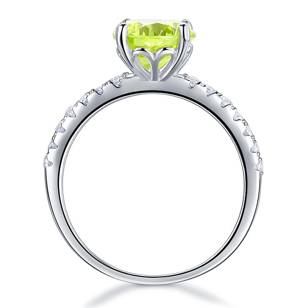 925 Sterling Silver Bridal Wedding Promise Engagement Ring 2 Carat Green Sapphire
