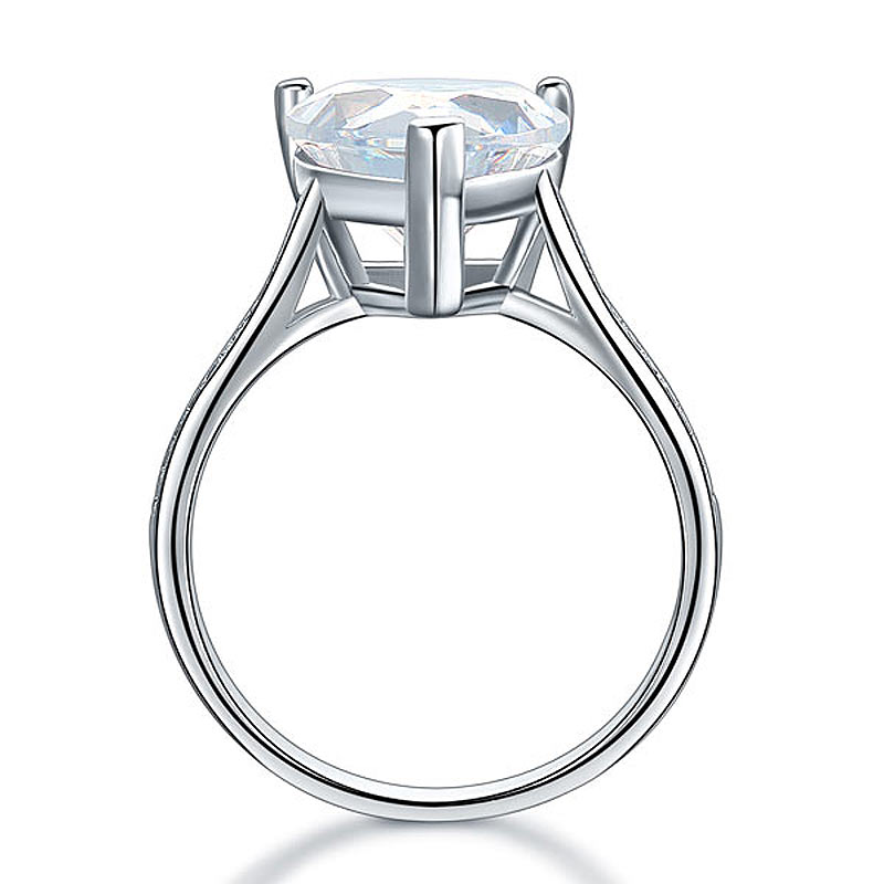 925 Sterling Silver Bridal Engagement Ring 3.5 Carat Heart Created Diamond