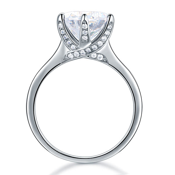 925 Sterling Silver Luxury Wedding Engagement Ring 3 Carat Created Diamond Jewelry