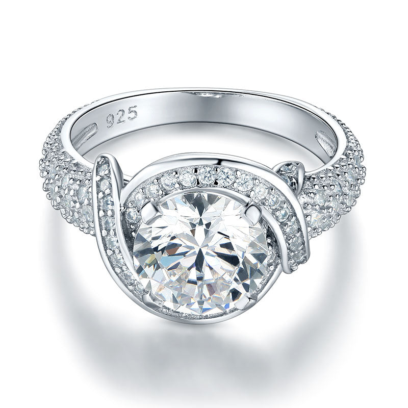 Vintage Style Art Deco 925 Sterling Silver Ring Promise Engagement