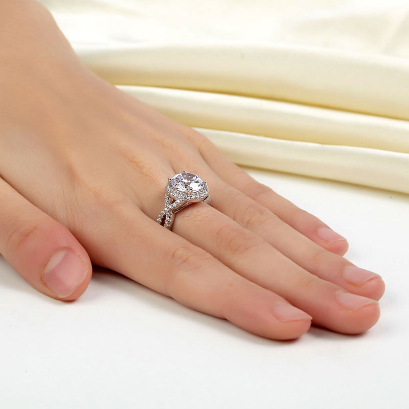 3 Carat Created Diamond 925 Sterling Silver Wedding Engagement Luxury Ring Promise Anniversary