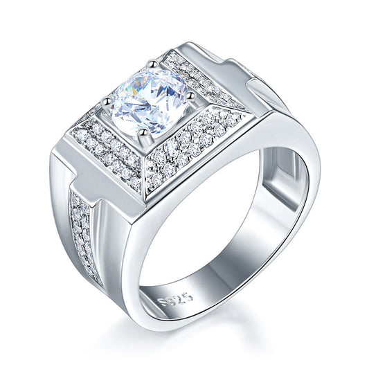 Men's Wedding Band Solid Sterling 925 Silver Ring Jewelry