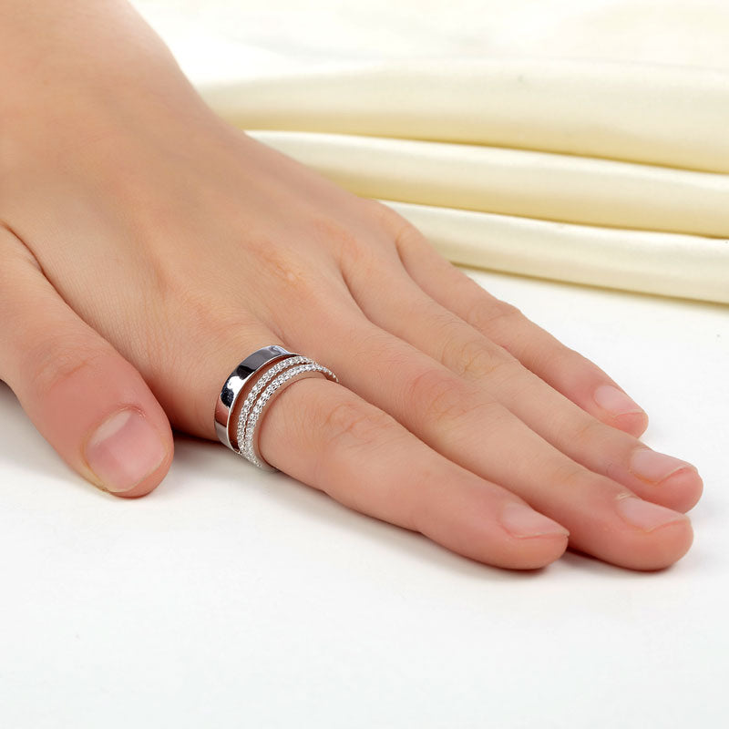 New Style Design Solid 925 Sterling Silver Wedding Band Ring