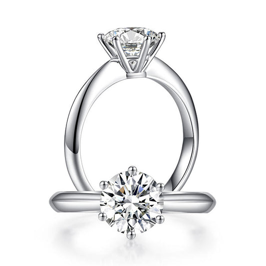 1.5 Carat Moissanite Diamond Solitaire Engagement Ring 925 Sterling Silver