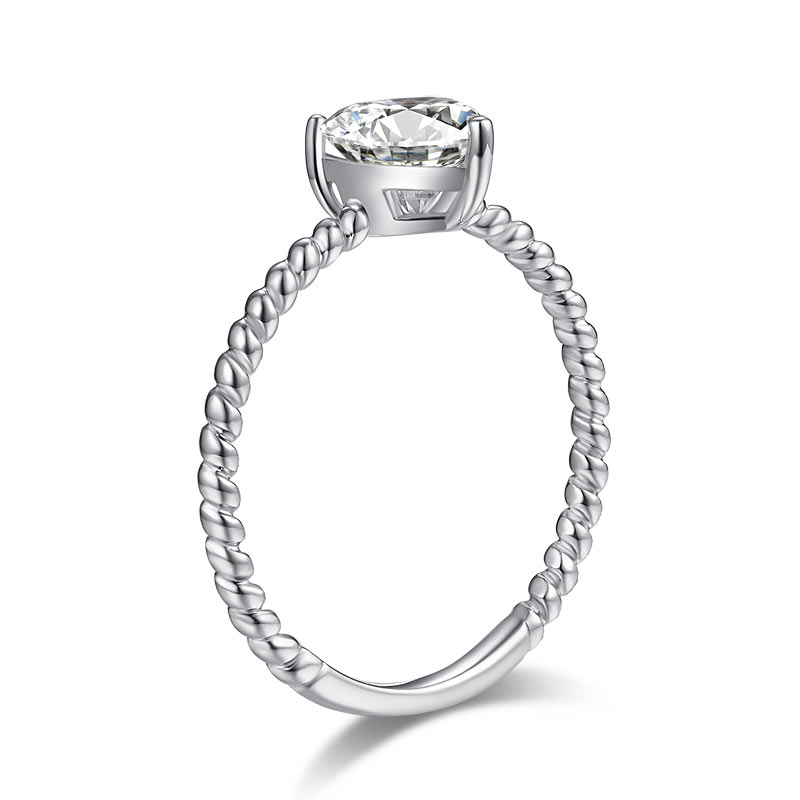 Heart 1 Carat Moissanite Diamond Ring Engagement 925 Sterling Silver