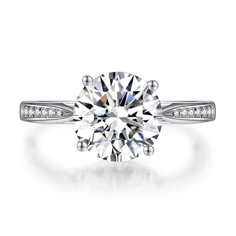 3 Carat Moissanite Diamond (9 mm) Luxury Ring Engagement 925 Sterling Silver