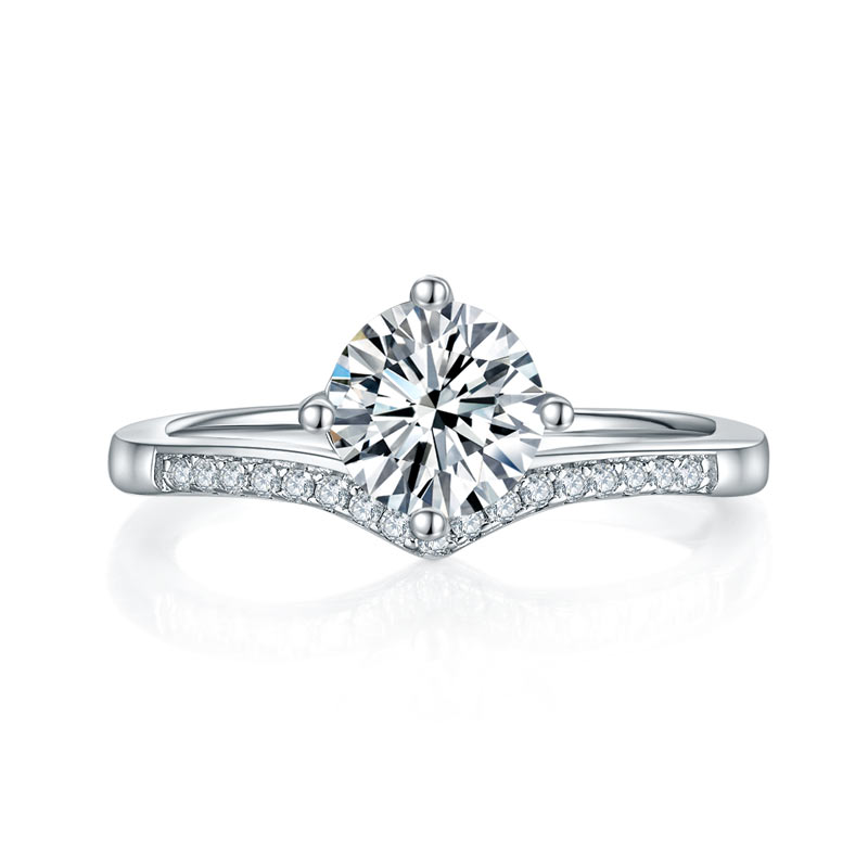1 Carat Moissanite Diamond  Ring Engagement 925 Sterling Silver